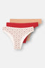 Ecru-Red-Milky Coffee 3-PACK PATTERNED BRAZILIAN PANTIES