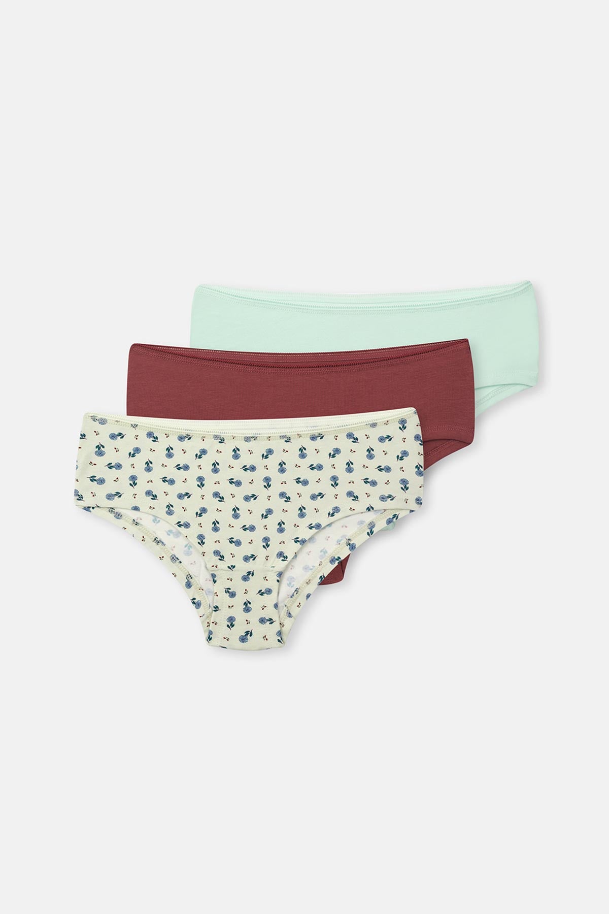 Rose Dust-Mint 3-PACK PATTERNED HIPSTER PANTIES