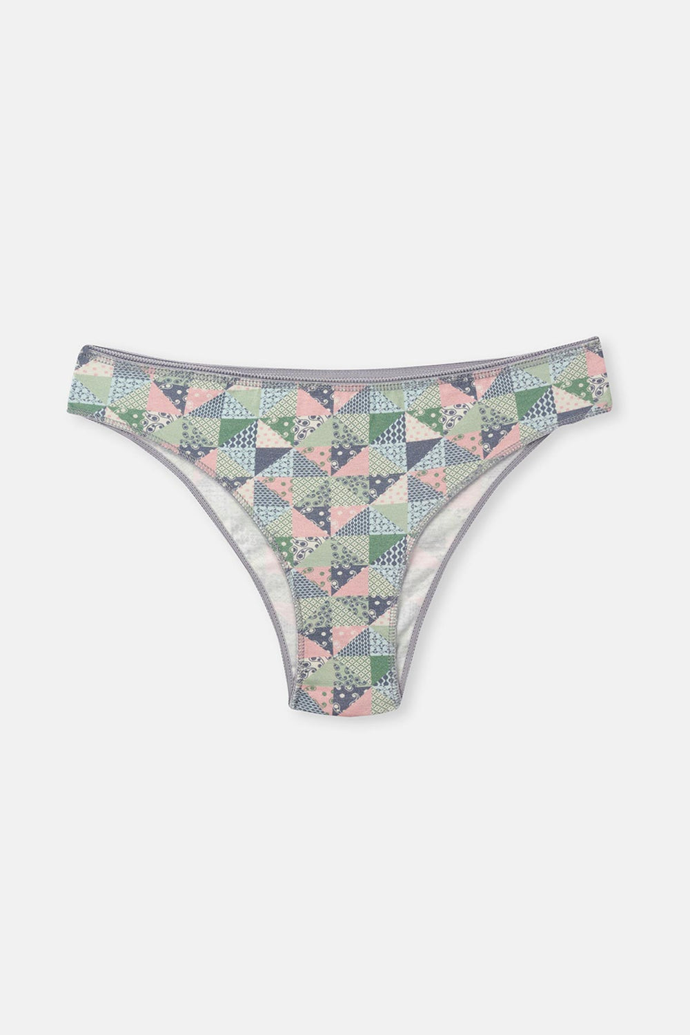 Gri-Soft Pembe Soft Kadın 3'lü Desenli Brazilian Külot