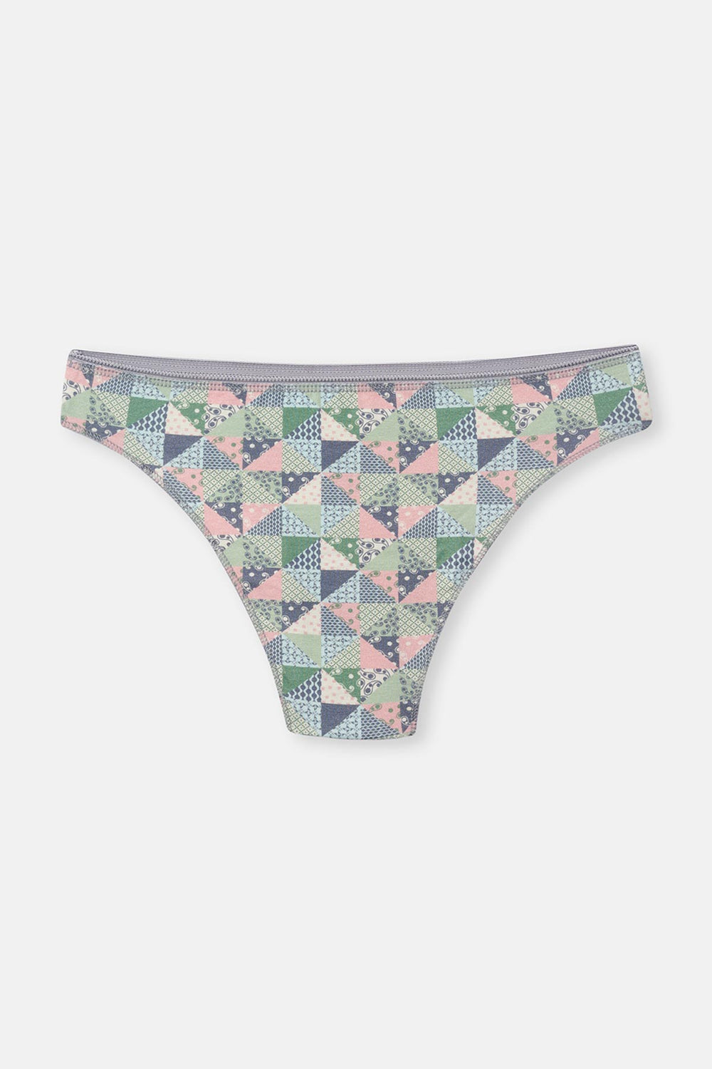 Gri-Soft Pembe Soft Kadın 3'lü Desenli Brazilian Külot