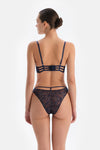Navy Lace Brazilian Panties with Waist Detail