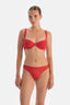 Red Lace Thong Panties with Back Accessory Detail