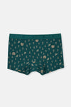 Dark Green Patterned Micro Modal Boxers