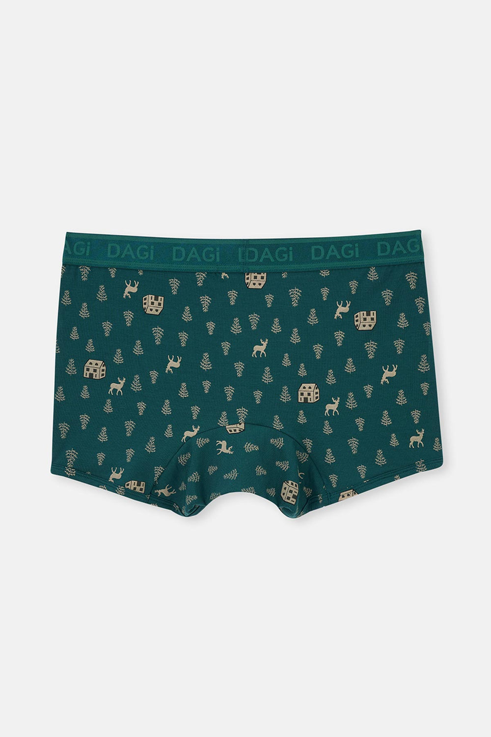 Dark Green Patterned Micro Modal Boxers