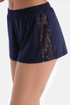 Navy TankTop and Shorts Set with Lace Detail