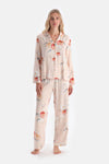 Cream FLORAL VISCOSE WOVEN TROUSERS