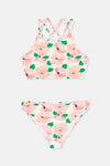 Pink HALTER COLLAR BIKINI SET