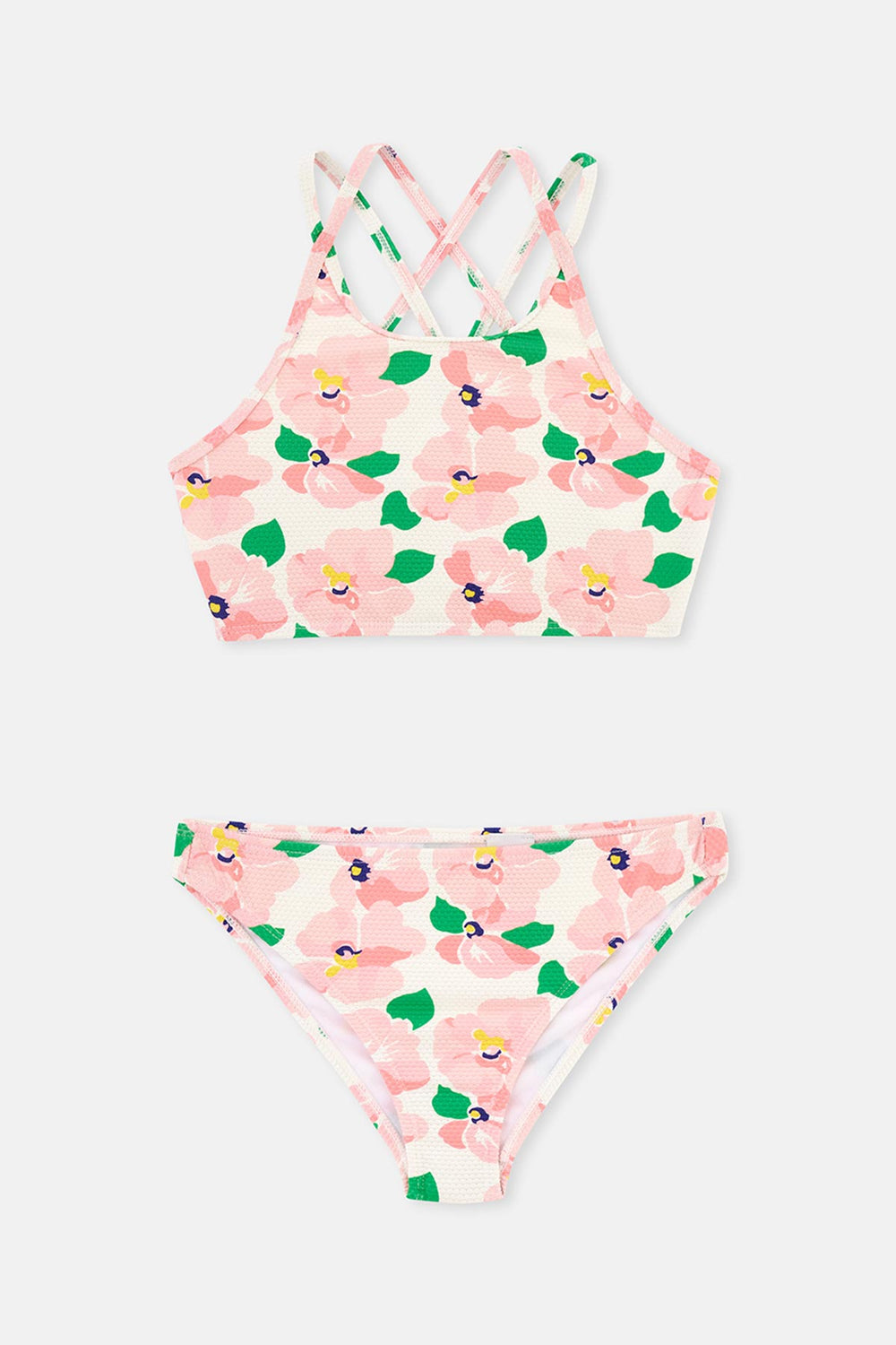 Pink HALTER COLLAR BIKINI SET