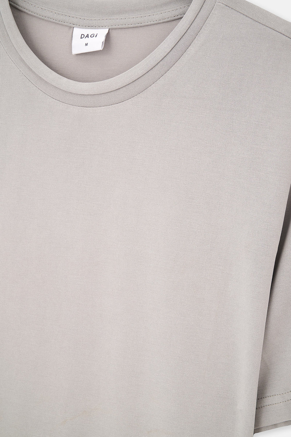 Gri Bisiklet Yaka Kısa Kollu Regular Tişört