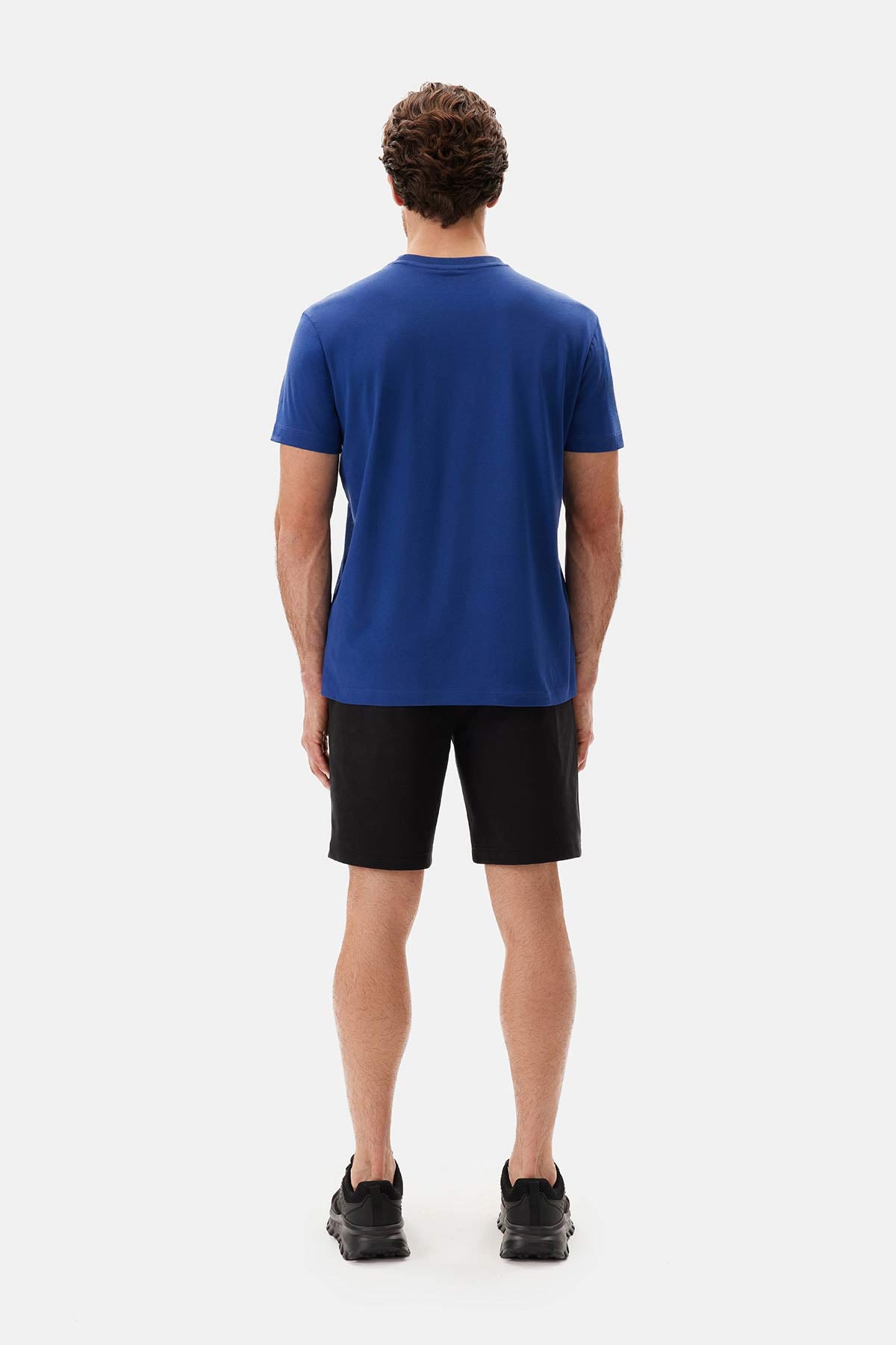 Navy WOVEN STRIPED TROUSERS