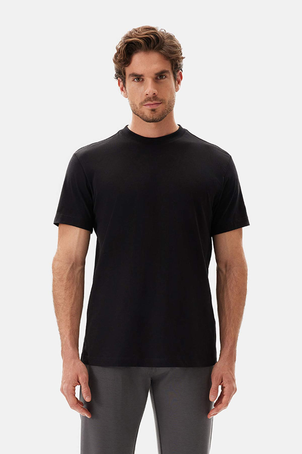 Black WOVEN STRIPED TROUSERS