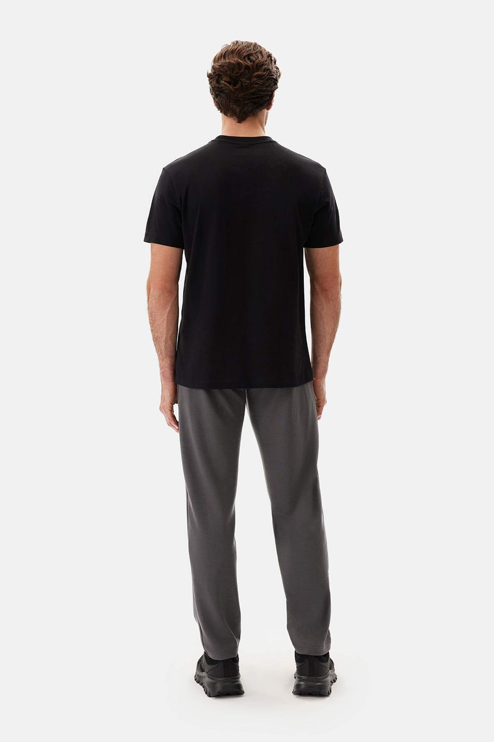 Black WOVEN STRIPED TROUSERS