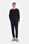 Siyah Jogger Paça Waffle Pantolon