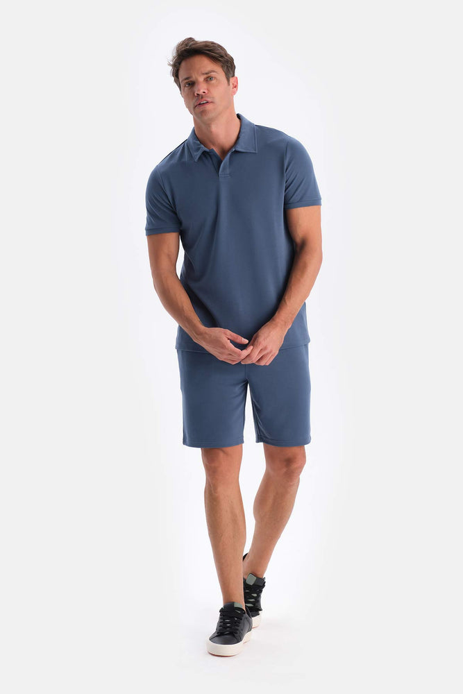 Indigo MODAL PIQUE SHORTS WITH POCKETS