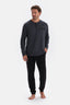 Anthracite HALF-PLOT LONG SLEEVE COTTON MODAL PAJAMAS SUIT