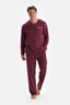 Bordeaux V-NECK LONG SLEEVE COTTON MODAL PAJAMA SET