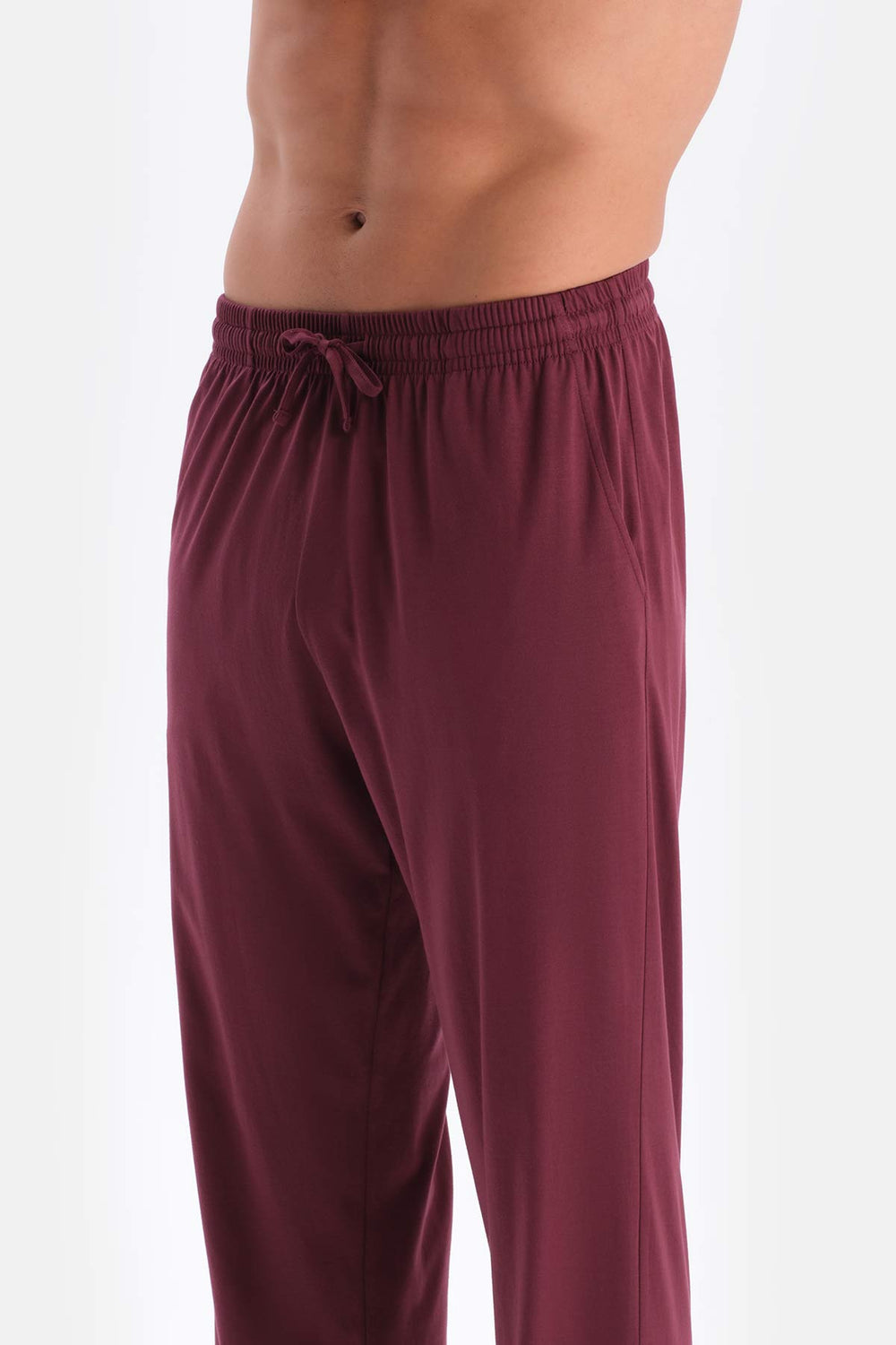 Bordeaux V-NECK LONG SLEEVE COTTON MODAL PAJAMA SET