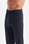 Navy PRINTED COTTON MODAL SHIRT TROUSERS PAJAMA SET