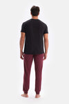 Siyah Kısa Kollu Nopeli Tişört Pantolon Pijama Takımı
