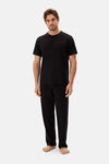 Siyah Yarım Patlı Kısa Kollu Celliant Pijama Takımı