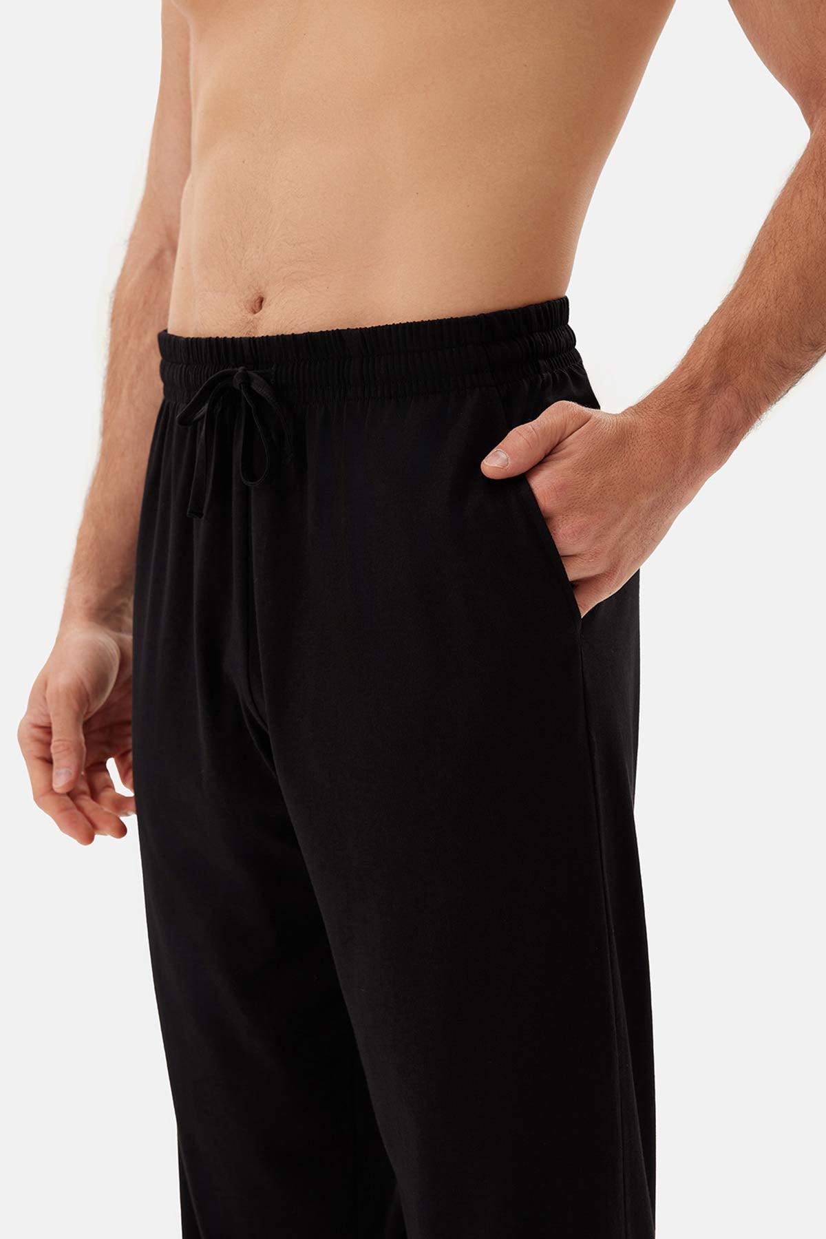 Siyah Yarım Patlı Kısa Kollu Celliant Pijama Takımı