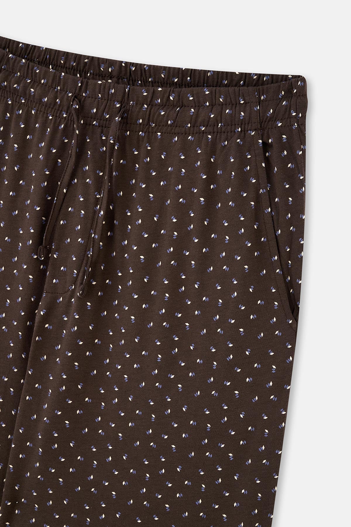 Bej Yarım Patlı Kısa Kollu Pamuklu Pijama Takımı