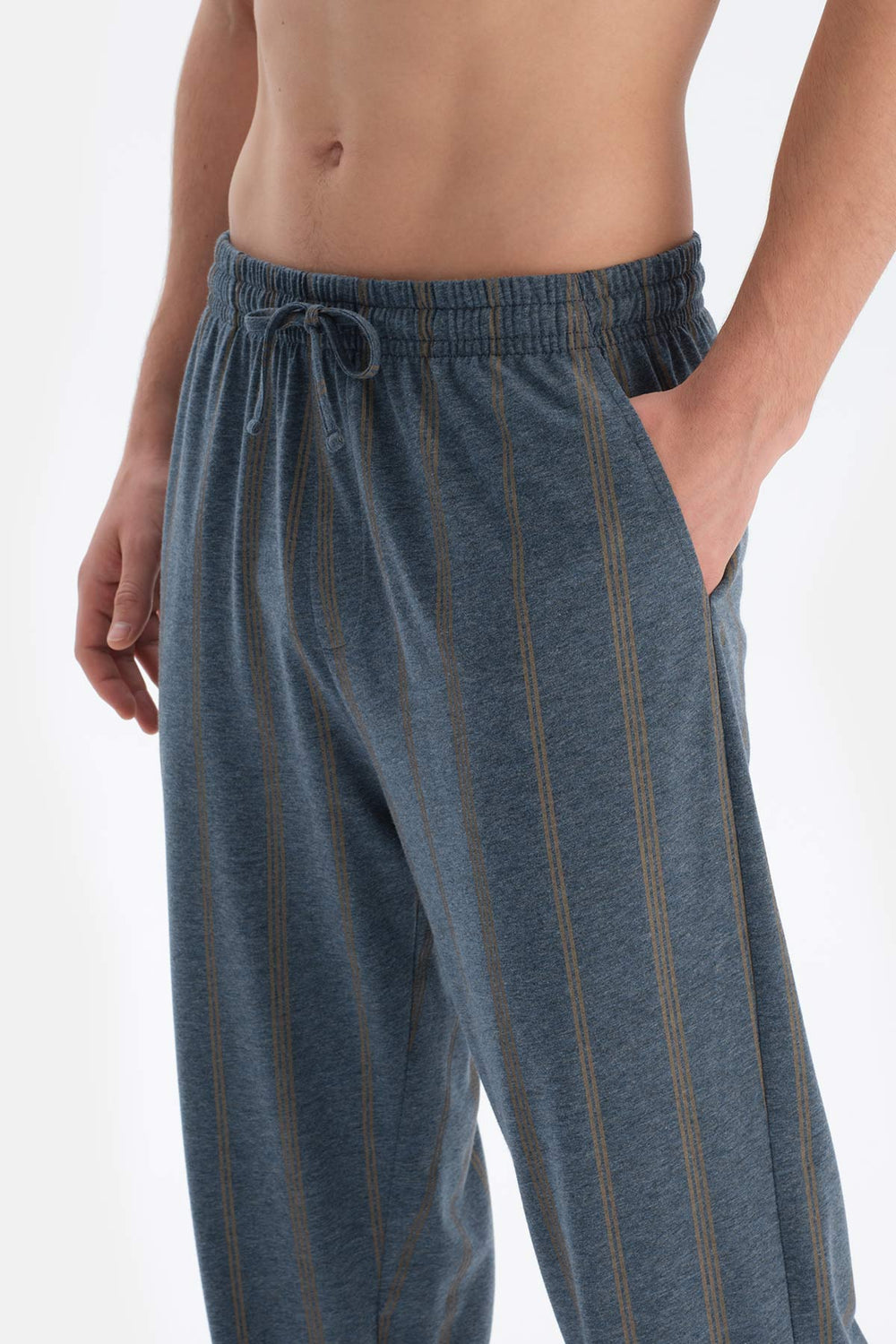 Multicolor Gömlek Yaka Kısa Kollu Çizgili Modal Pijama Takımı