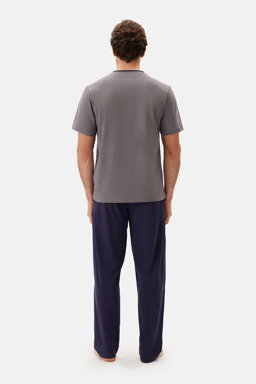 Füme Kısa Kollu Patlı Tişört Pantolon Pijama Takımı