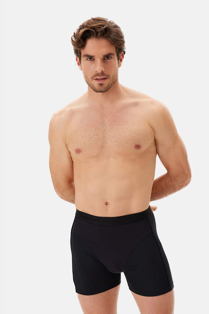 Siyah Basic Yan Detaylı Boxer