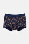 Lacivert Micro Modal Desenli 3'lü Boxer