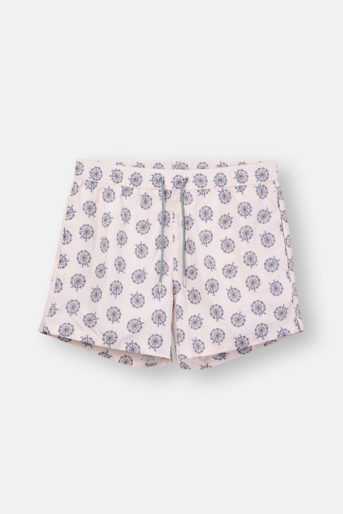 Multicolor Dönme Dolap Desenli Kısa Deniz Şortu