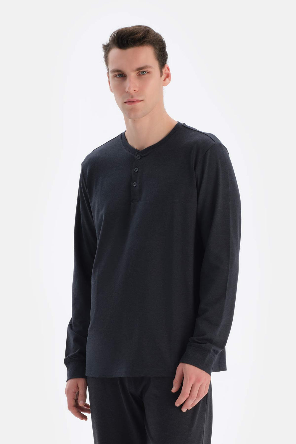 Navy HALF-PLOT REGULAR FIT EVERFRESH T-SHIRT