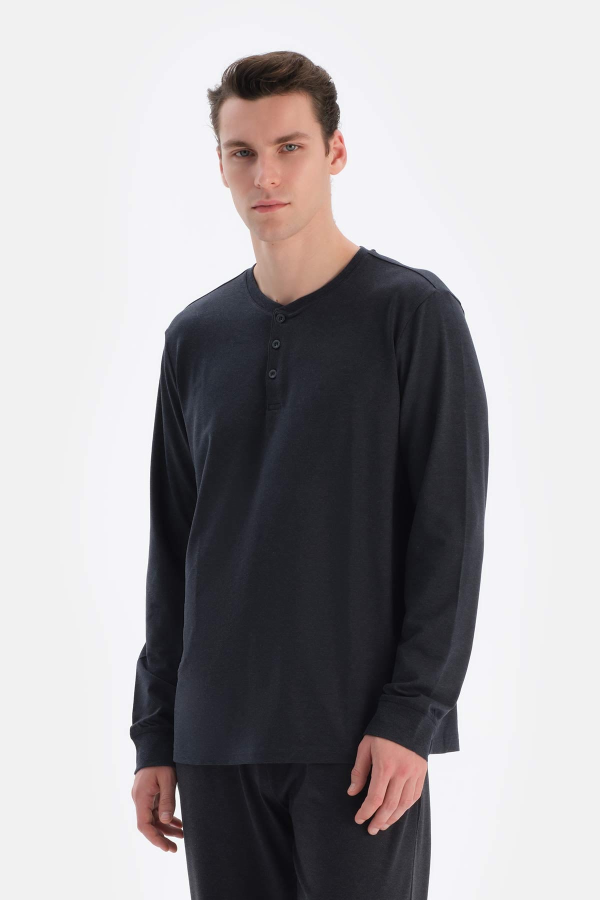 Navy HALF-PLOT REGULAR FIT EVERFRESH T-SHIRT
