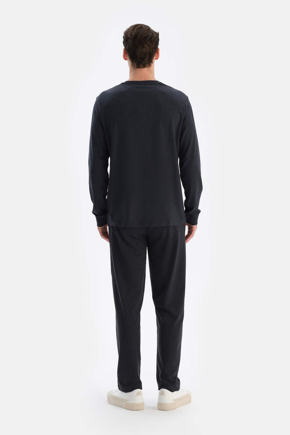 Navy HALF-PLOT REGULAR FIT EVERFRESH T-SHIRT