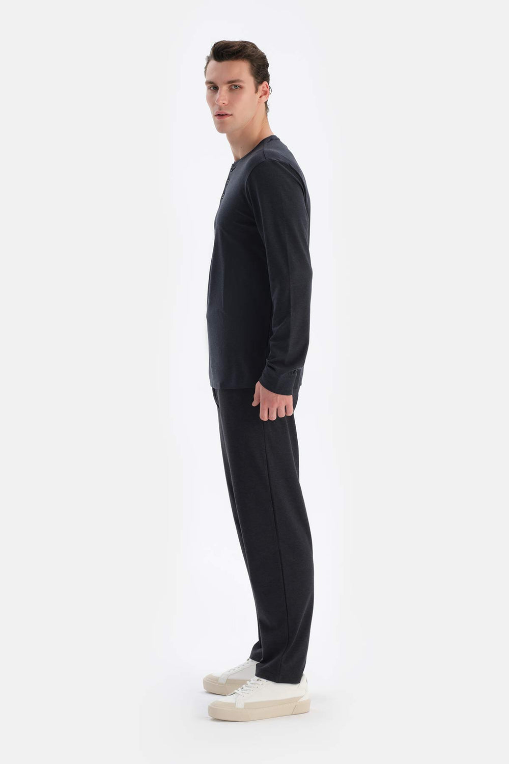 Navy HALF-PLOT REGULAR FIT EVERFRESH T-SHIRT