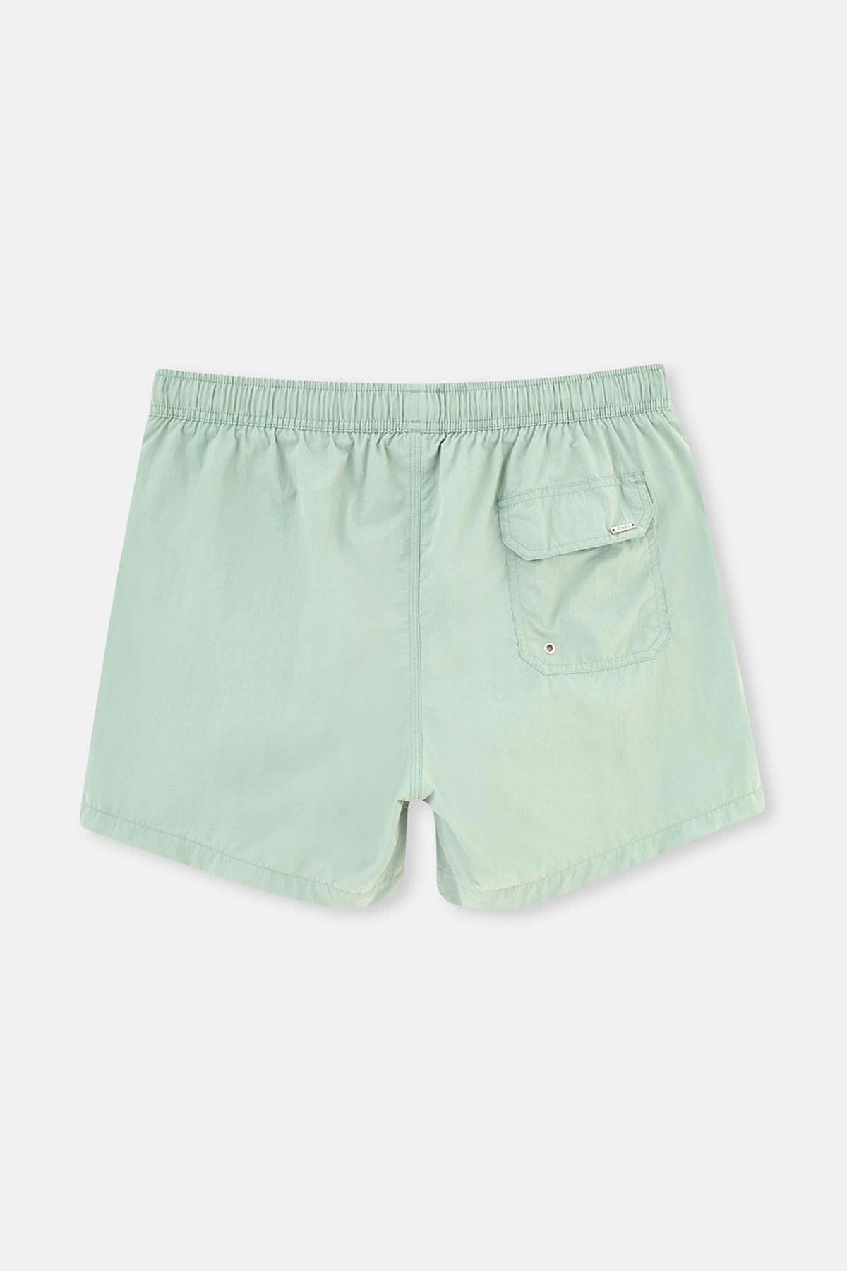 Yeşil Düz Kısa Deniz Şortu