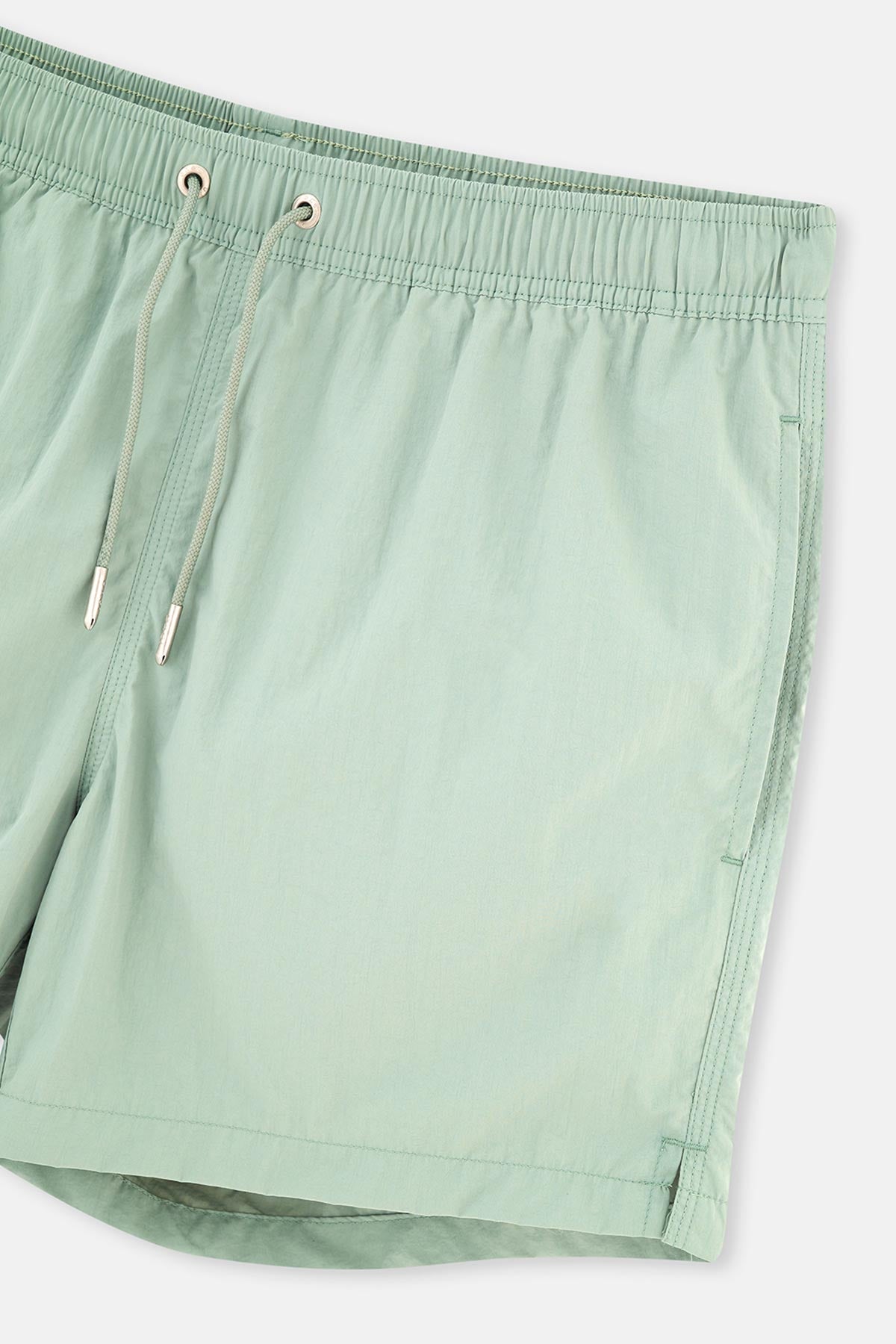 Yeşil Düz Kısa Deniz Şortu