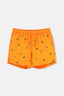 Turuncu Yelken Nakışlı Kısa Deniz Şortu