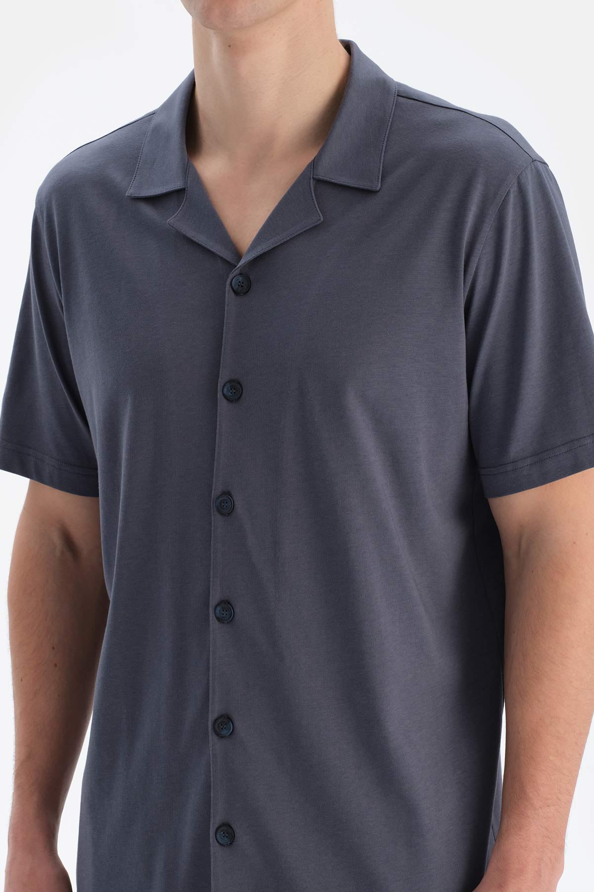 Indigo Cepli Gömlek Şort Modal Pijama Takımı