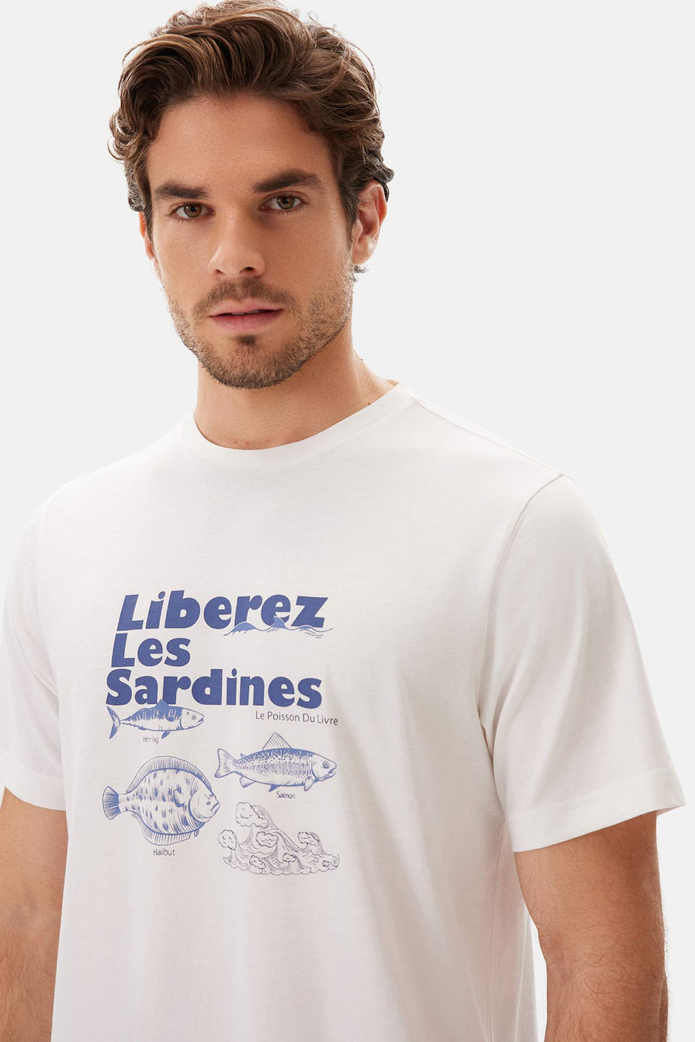 Ekru Bis Yaka Baskılı Kısa Kollu Şort Pijama Takımı