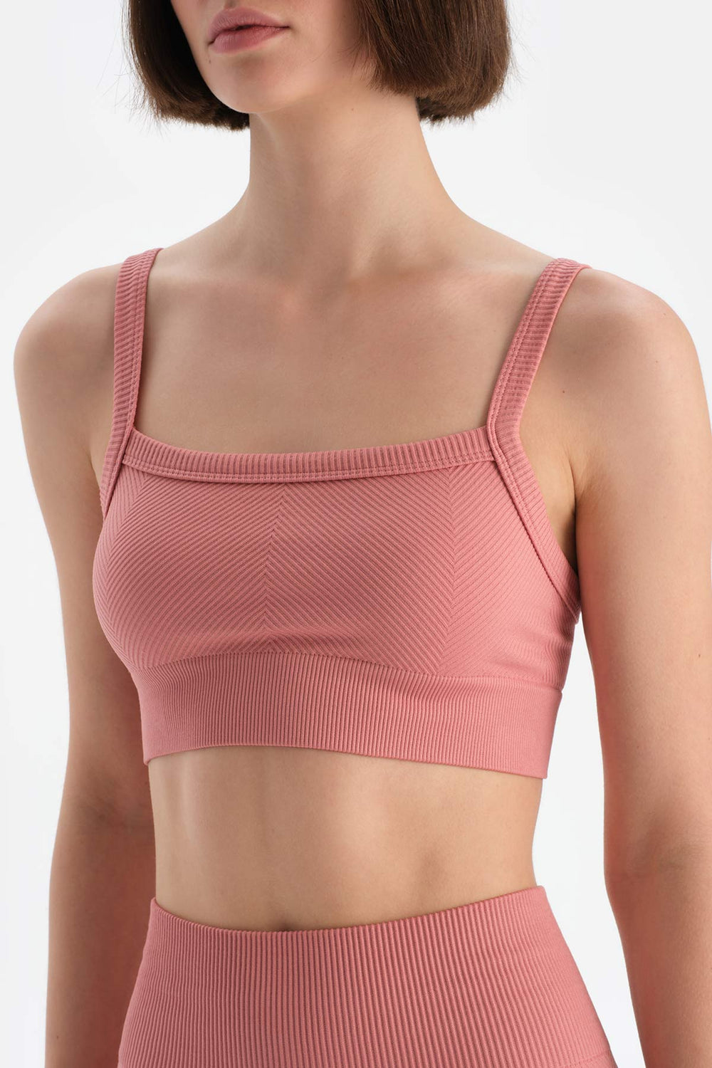 Gül Kurusu Dagi Active Kadın Kalın Askılı Seamless Sporcu Sütyeni