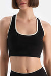 Siyah Dagi Active Kadın Biye Detaylı Sporcu Sütyeni