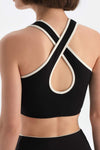 Siyah Dagi Active Kadın Biye Detaylı Sporcu Sütyeni