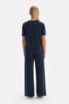 Navy CUPRO TROUSERS WITH POCKETS