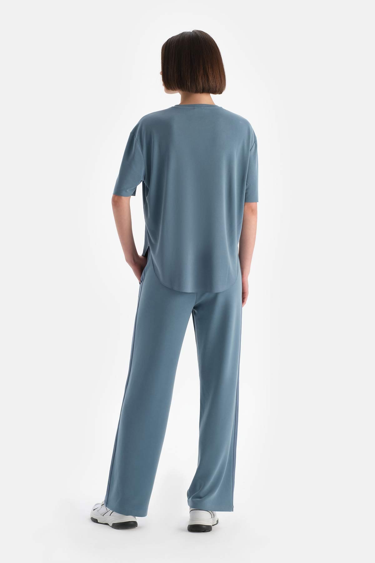 Açık Mavi Dagi Active Kadın Modal Nervürlü Eşofman Altı