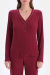 Damson RIB LONG SLEEVE VISCOSE T-SHIRT PANTS PAJAMA SET