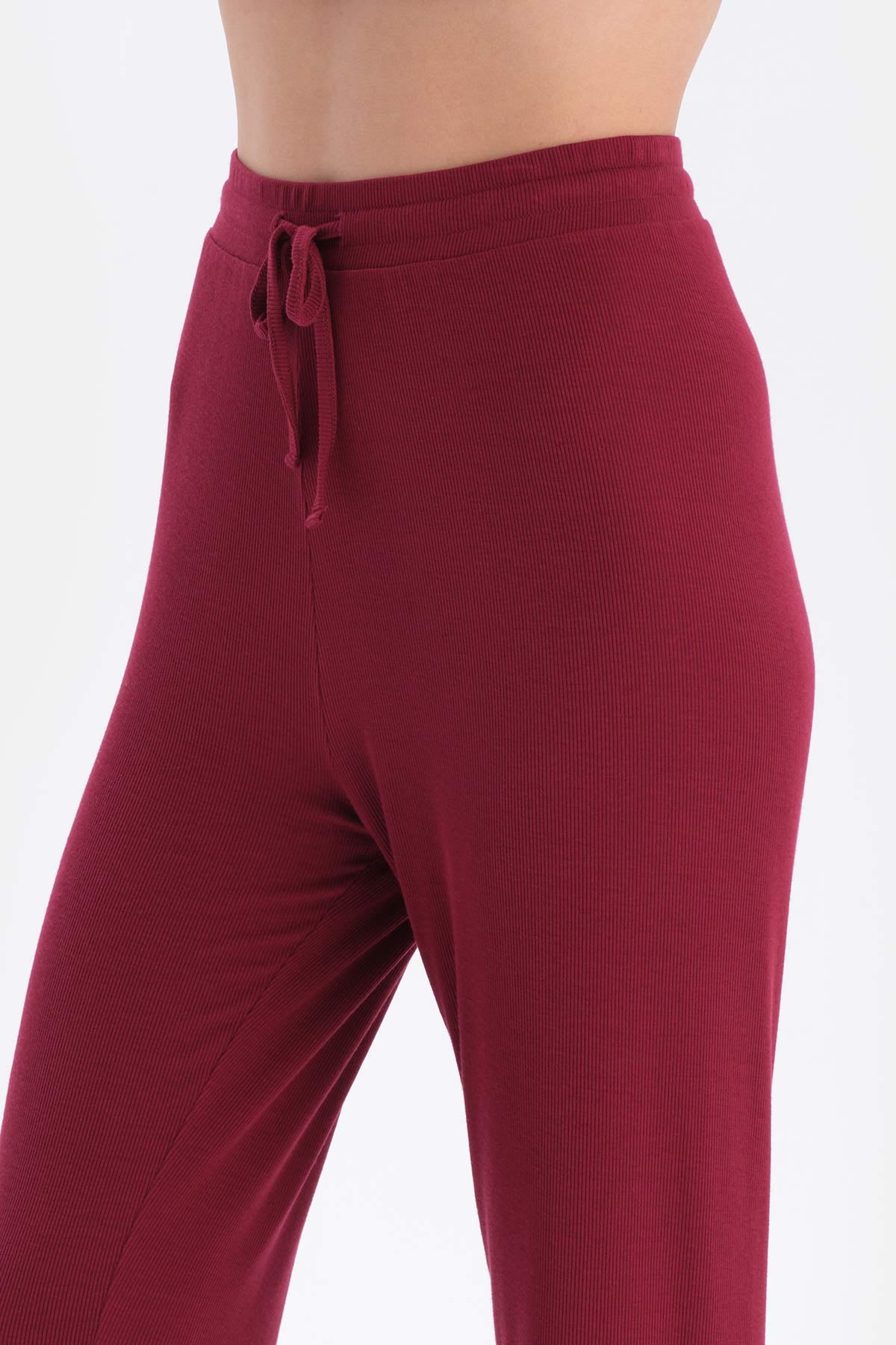 Damson RIB LONG SLEEVE VISCOSE T-SHIRT PANTS PAJAMA SET