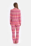 Multicolor Kalpli Metraj Baskılı Gömlek Pantolon Pijama Takımı