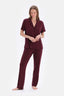 Bordo Viskon Gömlek Pantolon Pijama Takımı