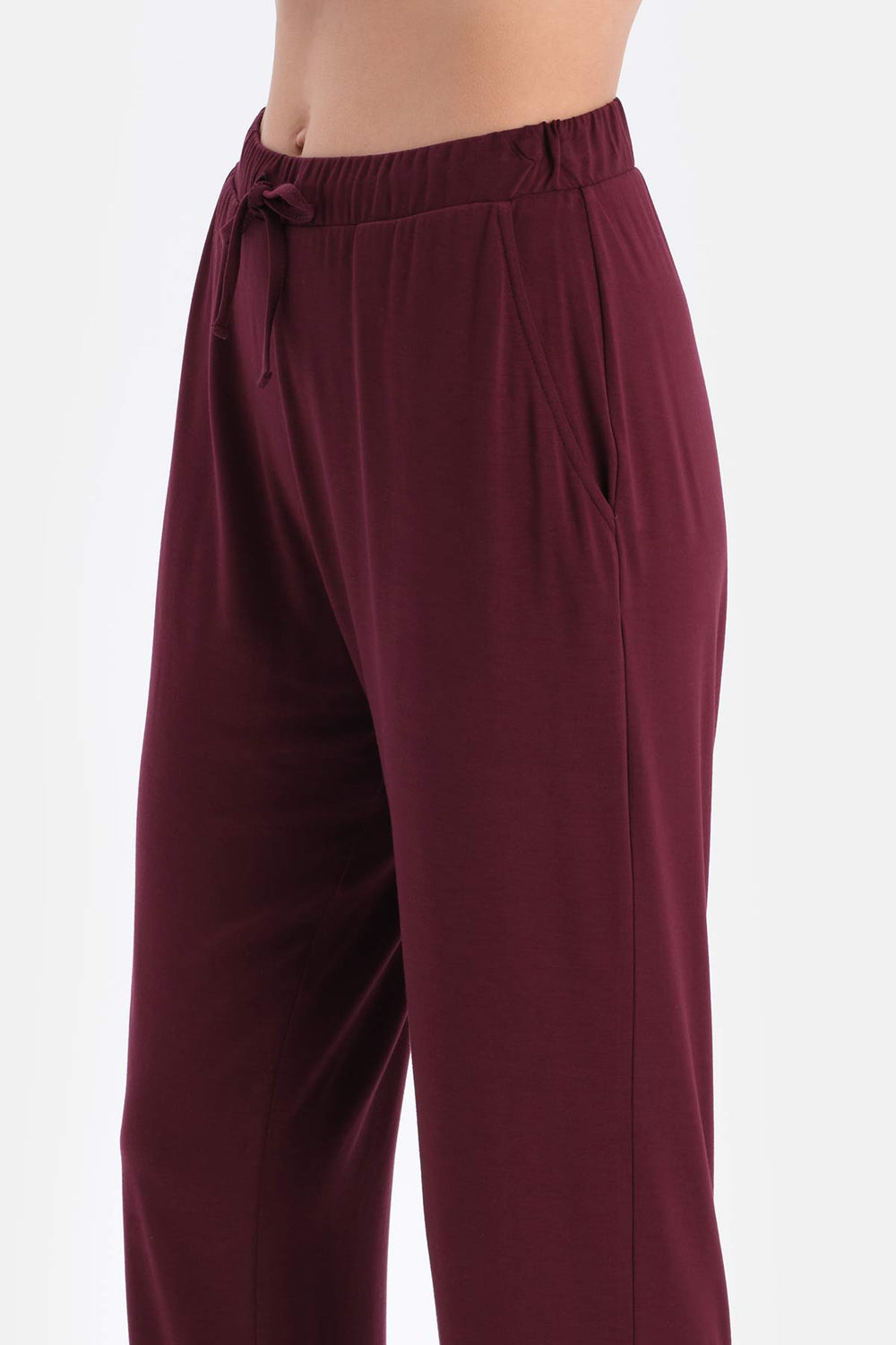 Bordo Viskon Gömlek Pantolon Pijama Takımı